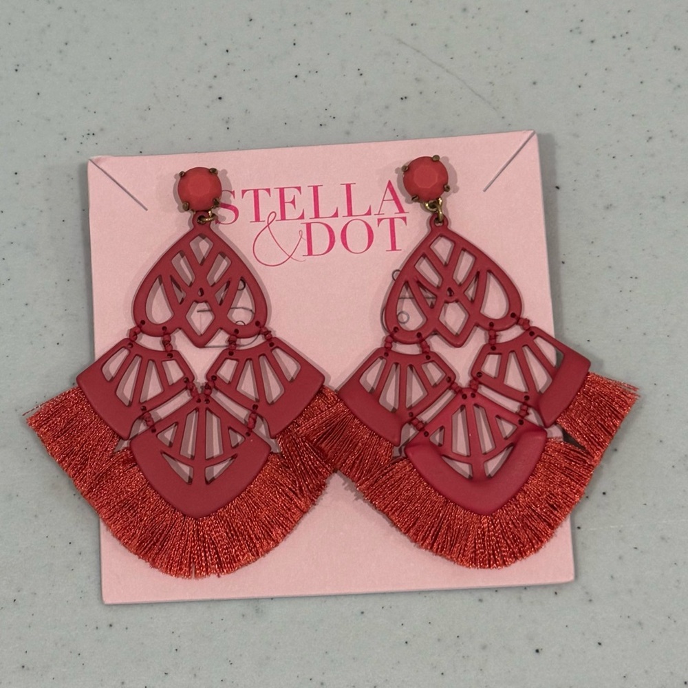 Stella & Dot Pink Statement Earrings